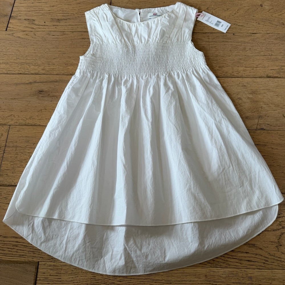 Vineyard Vines Smocked Sleeveless Top‎ White Cap Cotton 2W2267 XXS NWT (1433)